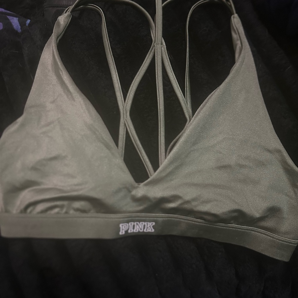 PINK Victoria's Secret Khaki Strappy Bralette